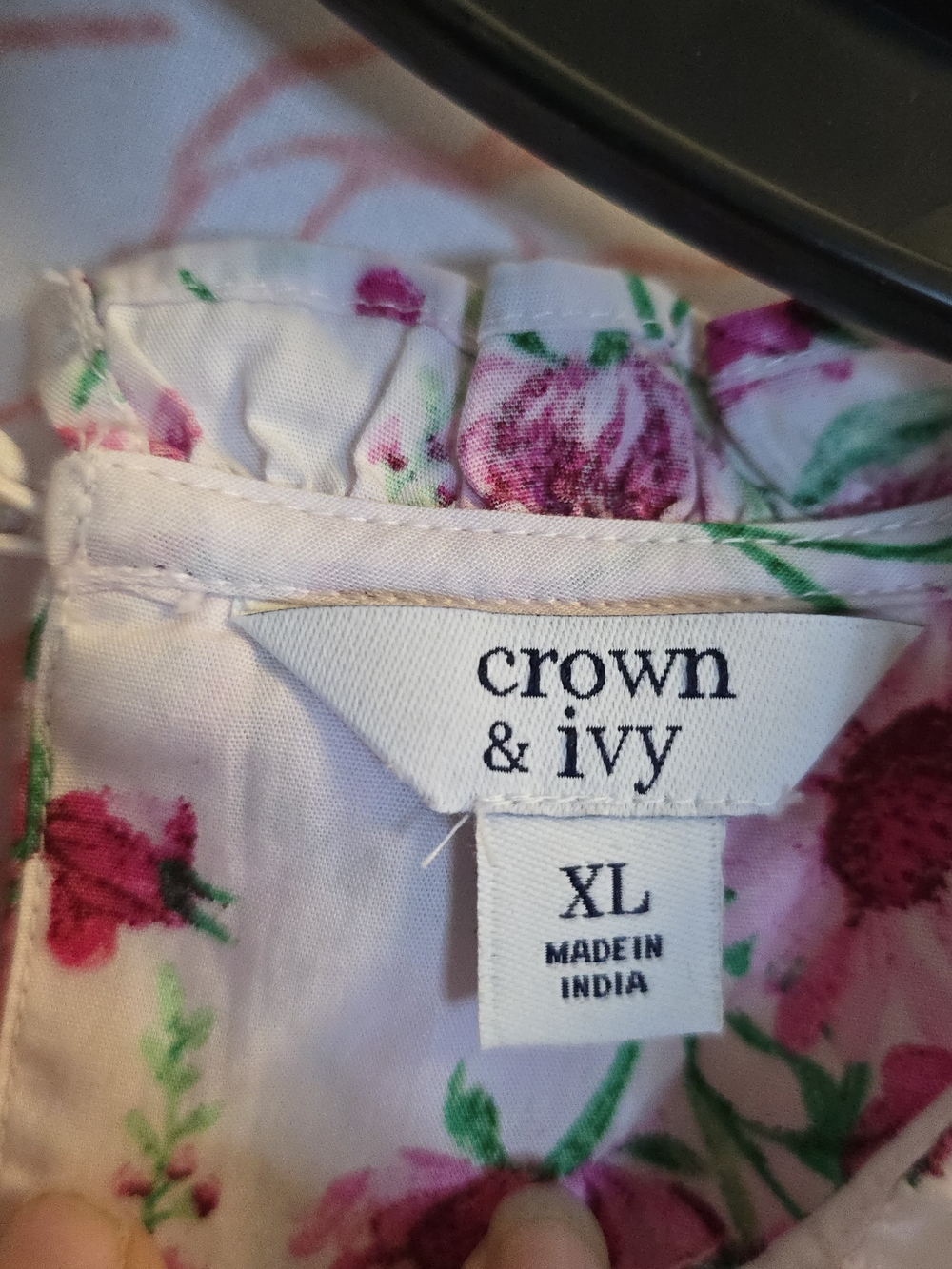 crown & ivy Pink Floral Smocked Neck Flutter Mini Dress - Picture 5 of 5